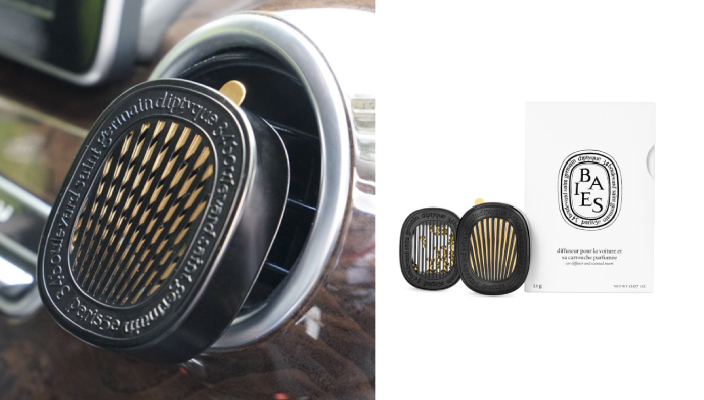  Diptyque 車載擴香器男士愛車就如女士愛名牌手袋，要投其所好，送車的配件給爸爸就一定合他心意了！法國品牌Diptyque推出車載擴香器(汽車香薰)，使用冷擴散技術，放在車上的風口位置